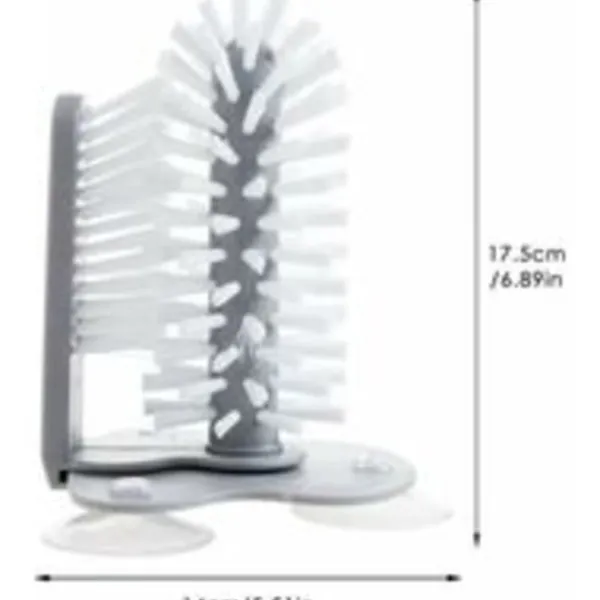 Xuigort Rengöringsmedel-Glasborste med sugkoppbas, dubbelsidiga borst, glasrengörare, fristående flaskrengörare