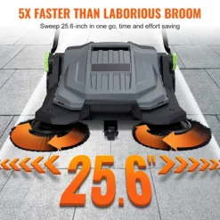 DUOKU Städmaskiner-Gångförare sopmaskin--Manuell trycksopmaskin 25,6 tum-5 gallons avfallskärl