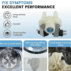 Tvättmaskiner-Haier D Tvättmaskin Magnetventil - 0024000126B med Dubbelt Vatteninlopp FPS135-270G