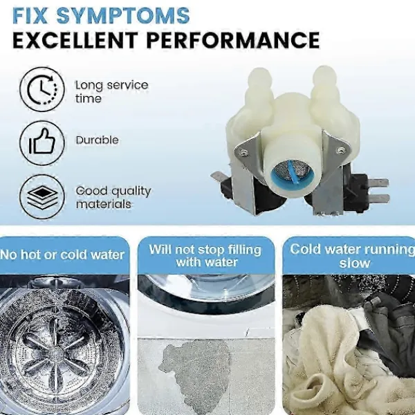 Tvättmaskiner-Haier D Tvättmaskin Magnetventil - 0024000126B med Dubbelt Vatteninlopp FPS135-270G