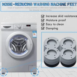 Tvättmaskiner-Halkfria och ljuddämpande gummifötter för tvättmaskin, vibrationsdämpande kuddar, 4 st