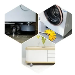 Tvättmaskiner-Halkfria och vibrationsdämpande fötter för tvättmaskin, universalfäste för kylskåpsbas - 4 cm höjning, 4 st