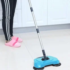 Städmaskiner-Handdriven sopmaskin, torr sopning & våt dragning två i en sopmaskin, hem sopning moppmaskin, golvsopmaskin med 2 hörnbrusar