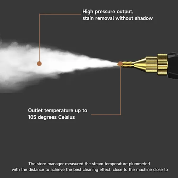 Ångtvättar-*Handhållen högtrycksångtvätt, ångrengörare, 2500 W ångtvätt med borsthuvuden för kök, badrum, bil (vit){YFL}