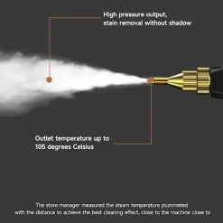 Ångtvättar-Handhållen högtrycksångtvätt, ångrengörare, 2500 W ångtvätt med borsthuvuden för kök, badrum, bil (vit){KDO}