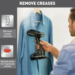 Ångtvättar-Handhållen Klädångare, Kraftfull Ångproduktion, Svart