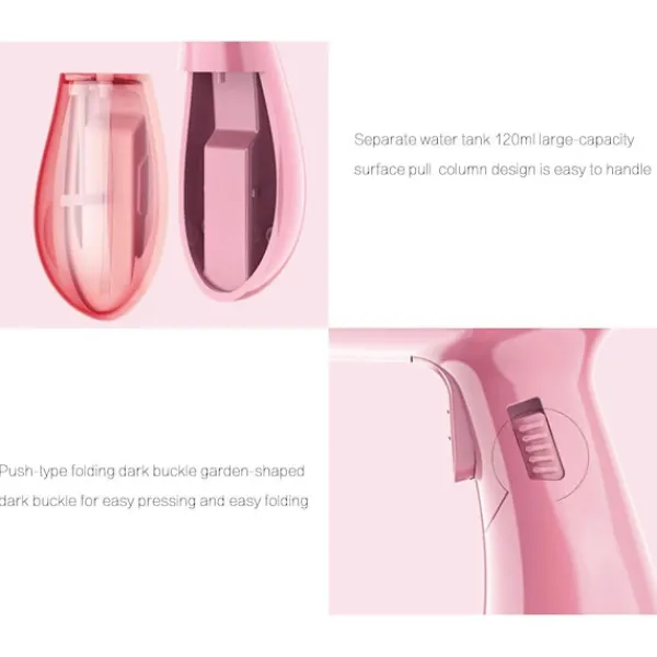 Ångtvättar-Handhållen Klädångare Vikbar Utgåva Bärbar Ångare för Kläder Säker Tygångjärn för Både Vertikal & Horisontell Klädhantering