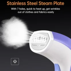 Ångtvättar-Handhållen Klädångare 1100W Snabb Uppvärmning Med 120Ml Avtagbar Vattentank (Blå)