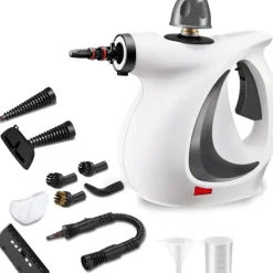 Ångtvättar-Handhållen ångrengörare, bärbar ångrengörare med stor kapacitet, 11-delat tillbehörset för golv, bil, matta, klädsel, soffa, kakel,