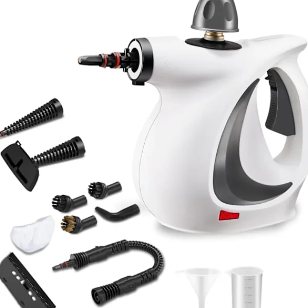 Ångtvättar-Handhållen ångrengörare, bärbar ångrengörare med stor kapacitet, 11-delat tillbehörset för golv, bil, matta, klädsel, soffa, kakel,