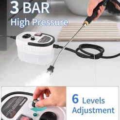 Ångtvättar-Handhållen ångrengörare, Bärbar högtryckångrengörare, Genererar snabbt högtemperaturång under tryck för djuprengöring av kök