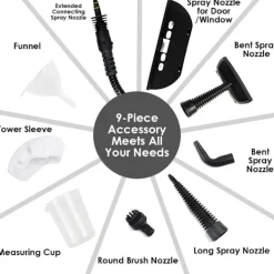 Ångtvättar-Handhållen ångrengörare, Multifunktionell ångrengörare, Ångstrykjärn, 1050W, Med tillbehör (Gul)