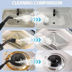 Ångtvättar-Handhållen ångrengörare, portabel 10-i-1 ångmästare med stor kapacitet (Röd)