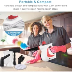Ångtvättar-Handhållen ångrengörare, portabel 10-i-1 ångmästare med stor kapacitet (Blå)