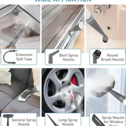 Ångtvättar-Handhållen ångrengörare, tryckångrengörare för hem, soffa, kök, badrum, bil, golv, 10 i 1 klädselångrengörare med säkerhetslås