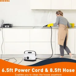Ångtvättar-Handhållen ångrengörare, 2500W högtrycksånga för renare, ångrengörare för hemmabruk med 1500 ml stor kapacitet, bred mun, ångrengörare