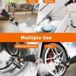 Ångtvättar-Handhållen ångrengörare, 2500W högtrycksånga för renare, ångrengörare för hemmabruk med 1500 ml stor kapacitet, bred mun, ångrengörare för Uph