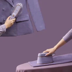 Ångtvättar-Handhållen ångstrykjärn Plaggstrykjärn Hemstrykjärn vit