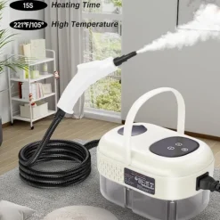 Ångtvättar-Handhållen Trycksatt Ångrengörare, 1000ml Vattentank, 15S Uppvärmningstid