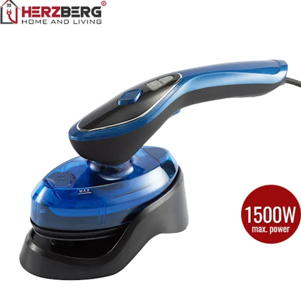 Herzberg Home & Living Ångtvättar-Herzberg HG-8056: 2 i 1 bärbart ång- och torrstrykjärn