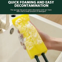 LBSS Svampar & Dukar-Högdensitetssvampkoppsborste med långt skaft Återanvändbar vattenflaskaborste