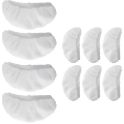 Ångtvättar-Högkvalitativa 10 st Ångrengöringstillbehör, universella återanvändbara ångmoppdynor, ångmunstycksfästen handhållen Vit