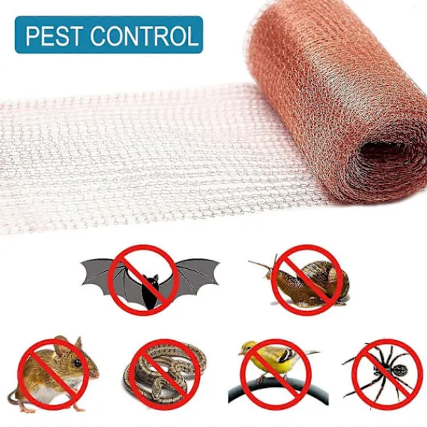 GIFT OF G Skadedjur & Insekter-Högkvalitativt gnagarnät, 100% koppar mot sniglar, möss, råttor, fåglar, nematoder, Ferramol, stickat kopparnät (6 meter)