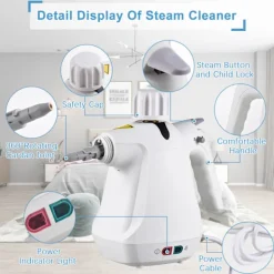 Ångtvättar-Högtrycks- och högtemperatur 1000W ångrengörare med 9 tillbehör