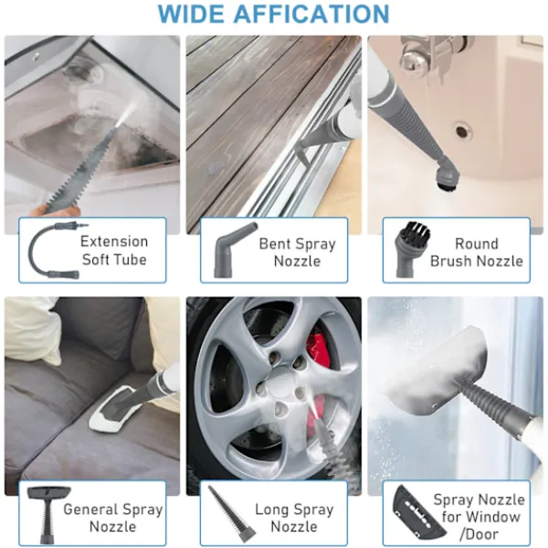 Ångtvättar-Högtrycks- och högtemperatur 1000W ångrengörare med 9 tillbehör