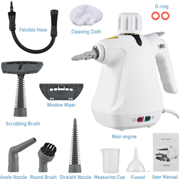 Ångtvättar-Högtrycks- och högtemperatur 1000W ångrengörare med 9 tillbehör