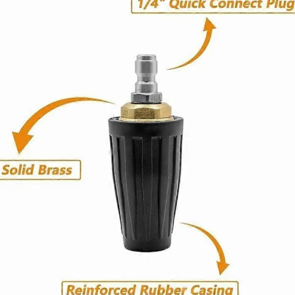 CL Högtryckstvättar-Högtrycks roterande munstycke, 3600 PSI turbo roterande munstycksspetsar, 1/4 snabbkopplings roterande högtryckstvättmunstycken för l