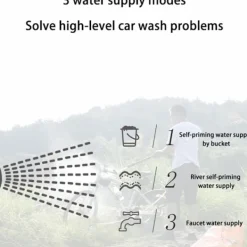 Satana Sverige (Dev) Högtryckstvättar-Högtryckstvätt 7 bar/101 PSI - med batteri 200W inkl. laddare -
