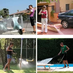 TrueNorth Högtryckstvättar-Högtryckstvätt, 16mpa Högtrycksvattenpistol Vattenstråle Vattenpistol Kompatibel med Bosch Aqt Black - JA