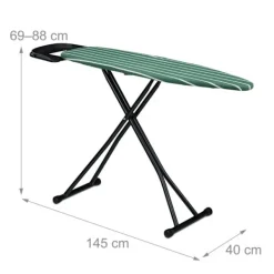 Northix Strykjärn-Höjdjusterbar strykbräda med strykjärnsstöd, 121 x 39 cm
