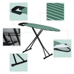 Northix Strykjärn-Höjdjusterbar strykbräda med strykjärnsstöd, 121 x 39 cm