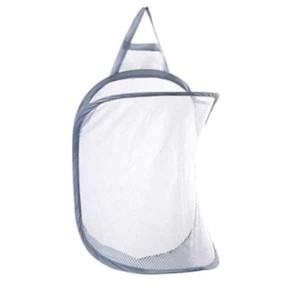 LBSS Tvättillbehör-Hängande tvättkorg Vikbar väggmonterad badrumsduk Mesh Synlig Stor öppen topp Enkel åtkomst för rummet