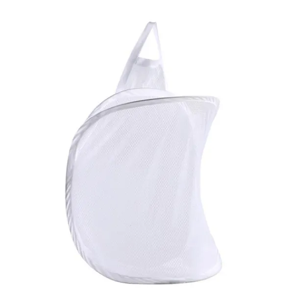 LBSS Tvättillbehör-Hängande tvättkorg Vikbar väggmonterad badrumsduk Mesh Synlig Stor öppen topp Enkel åtkomst för rummet