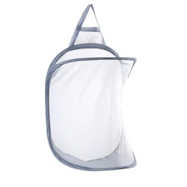 LBSS Tvättillbehör-Hängande tvättkorg Vikbar väggmonterad badrumsduk Mesh Synlig Stor öppen topp Enkel åtkomst för rummet