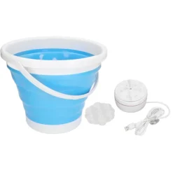 Tvättmaskiner-Hopfällbar tvättmaskin 5KG Stor kapacitet Turbin USB-driven Mini hopfällbar hinktvättmaskin för underkläder