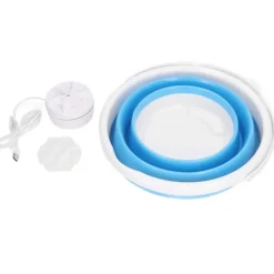 Tvättmaskiner-Hopfällbar tvättmaskin 5KG Stor kapacitet Turbin USB-driven Mini hopfällbar hinktvättmaskin för underkläder