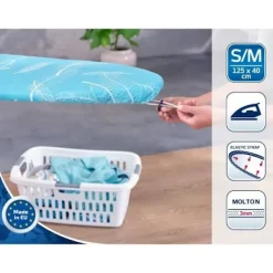 LEIFHEIT Strykjärn-Hus till strykbräda Thermo Reflect M 71606, reflektion av värme och ånga, för strykbräda max. 125 x 40 cm Grön