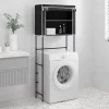 vidaXL Tvättillbehör-Hylla för tvättmaskin med 2 hyllplan svart 71x29,5x170,5cm järn