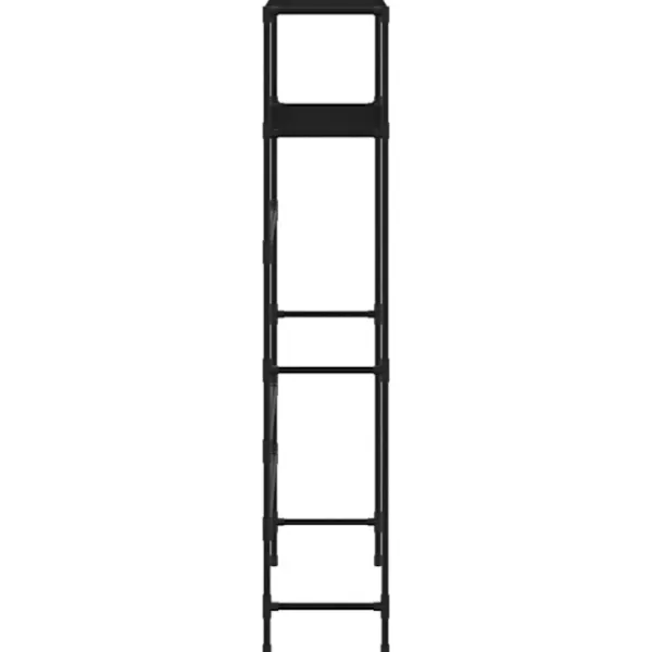 vidaXL Tvättillbehör-Hylla för tvättmaskin med 2 hyllplan svart 69x28x143 cm järn