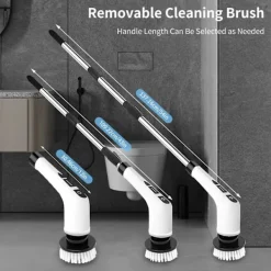 Dammsugare & Tillbehör-9-i-1 Elektrisk Rengöringsborste, Elektrisk Skrubber med Förlängningshandtag, 25W Effekt, 420RPM & 90min Drifttid, 2500mAh Batteri