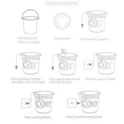 Tvättmaskiner-2-i-1 Mini-tvättmaskin Bärbar personlig roterande turbin tvättmaskin med USB-kabel