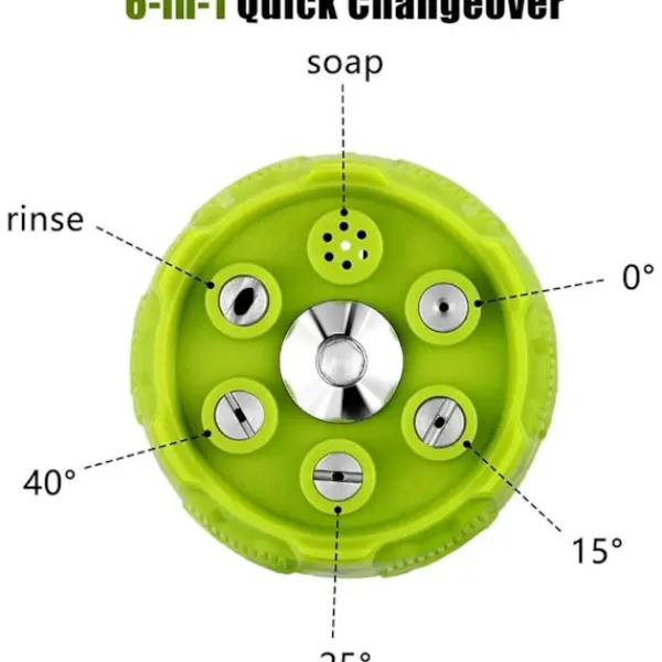 OCEAN Högtryckstvättar-6-i-1 Multifunktionell Sprutmunstycke för Högtryckstvätt max 3500 psi – Bärbara Högtryckstvätttillbehör, Munstycken