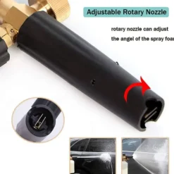 del Högtryckstvättar-IC Skummunstycke, snöskum, biltvätt, tvålskummare med justerbart skummunstycke, tvålbehållare
