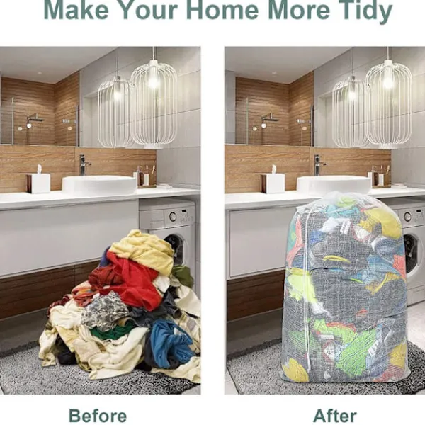 INF Tvättillbehör-Stor tvättpåse 60x90 cm Vit 1-pack