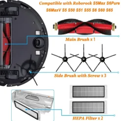 INF Dammsugare & Tillbehör-Tillbehör Xiaomi Roborock S5 Max/S50/S51/S55/S5/S60/S65/S6/S6 Pure/S6 MAXV 8 delar