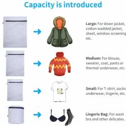 INF Tvättillbehör-Tvättpåsar i två storlekar 6-pack